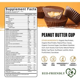 Ambrosia Planta - Premium Organic Plant-Based Protein | Vegan & Keto Friendly | Gourmet Flavors with No Bloating or Stomach Upset | Gluten & Soy Free | No Added Sugar | 25 Servings | Peanut Butter Cup