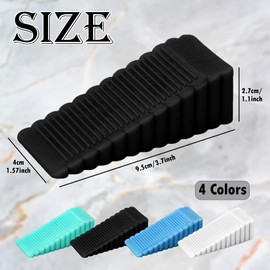 LHLZNB Pack of 4 Door Stoppers/Anti-Skid, Durable & Heavy Duty Rubber Door Stop -Rugged Door ，Patio Door Stop，Door Stopper，Door stoppers for Floor，Wedge Ideal for All Types of Surfaces