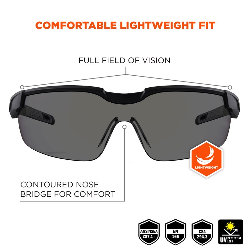 Ergodyne Skullerz Dellenger Anti Fog Safety Glasses with Adjustable Temples,