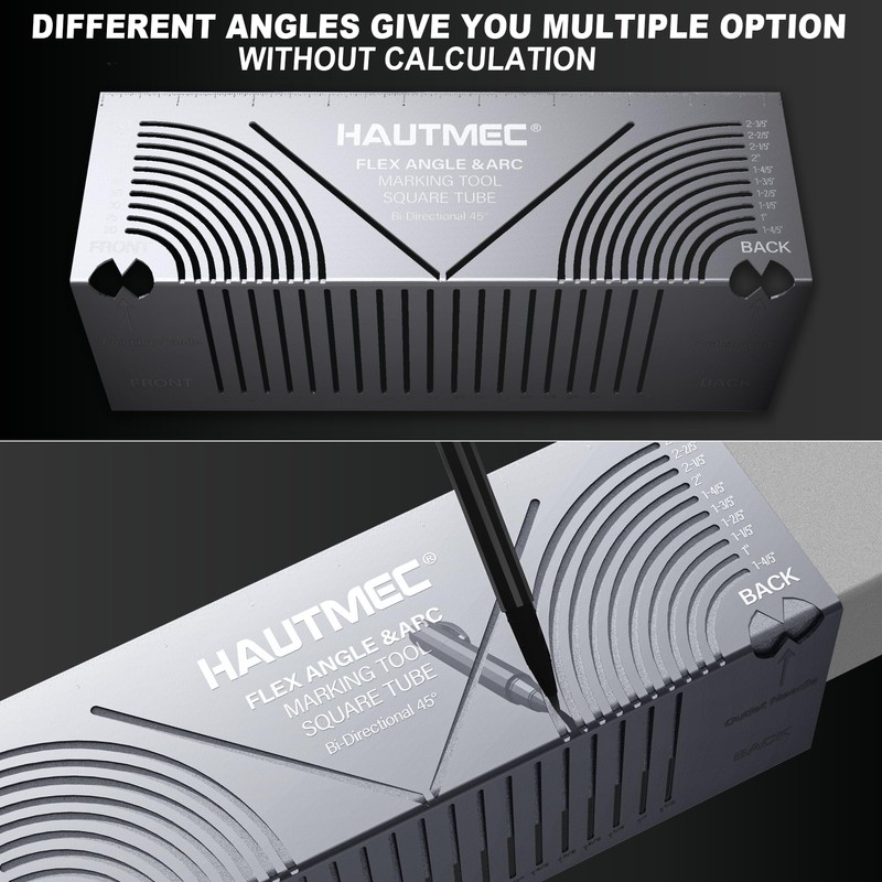 HAUTMEC Flex Angle & Arc Marking Tool, Multi-Functional Square Tube