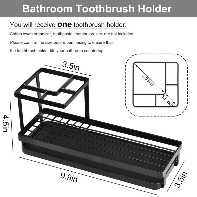MYITYARD Toothbrush Holders for Bathrooms, 4 Slots Rustproof Metal Tooth
