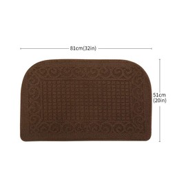 COSY HOMEER 32X20 Inch Anti Fatigue Kitchen Rug Mats are Made of 100% Polypropylene Half Round Rug Cushion Specialized in Anti Slippery and Machine Washable,Brown(3 pcs)