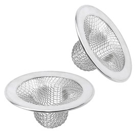 Antrader Kitchen Sink Strainer, 2Pcs Stainless Steel 2-Inch Diameter Mesh Round Filter Bathroom Bathtub Wash Basin Garbage Disposal Basket Filter
