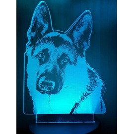 SUPERIORVZND 3D German Shepherd Dog Wolf Night Light Touch Table Desk Optical Illusion Lamps 7 Color Changing Lights Home Decoration Xmas Birthday Gift
