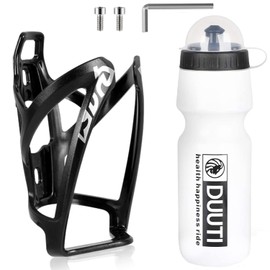Bike Water Bottle Cage with 700ml Sports Bottle, Lightweight Bike Bottle Holder and Bottle Set BPA Free Drink Bottle and Cycling Kettle Bracket for Road, Mountain and Kids Bikes