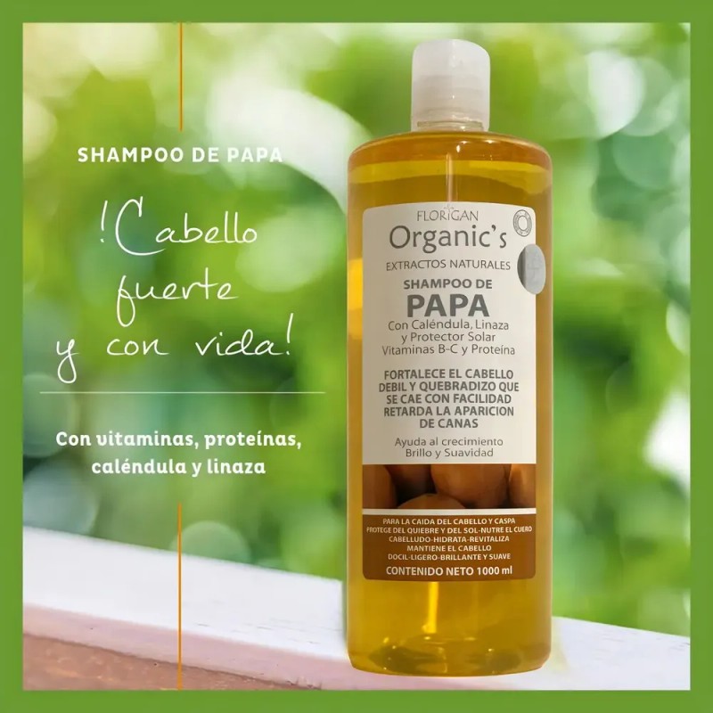 Shampoo Fortalecedor De Papa Con Vitaminas 1lt. Florigan