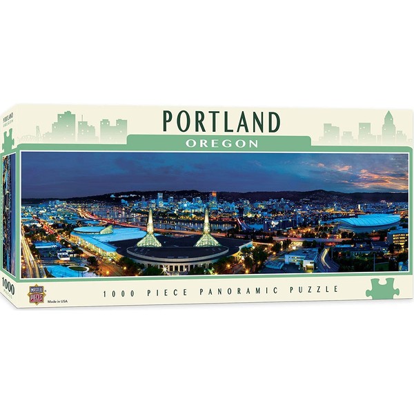 MasterPieces Cityscapes Panoramic Jigsaw Puzzle, Downtown Portland, Oregon, Photographs by James Blakeway, 1000 Pieces
