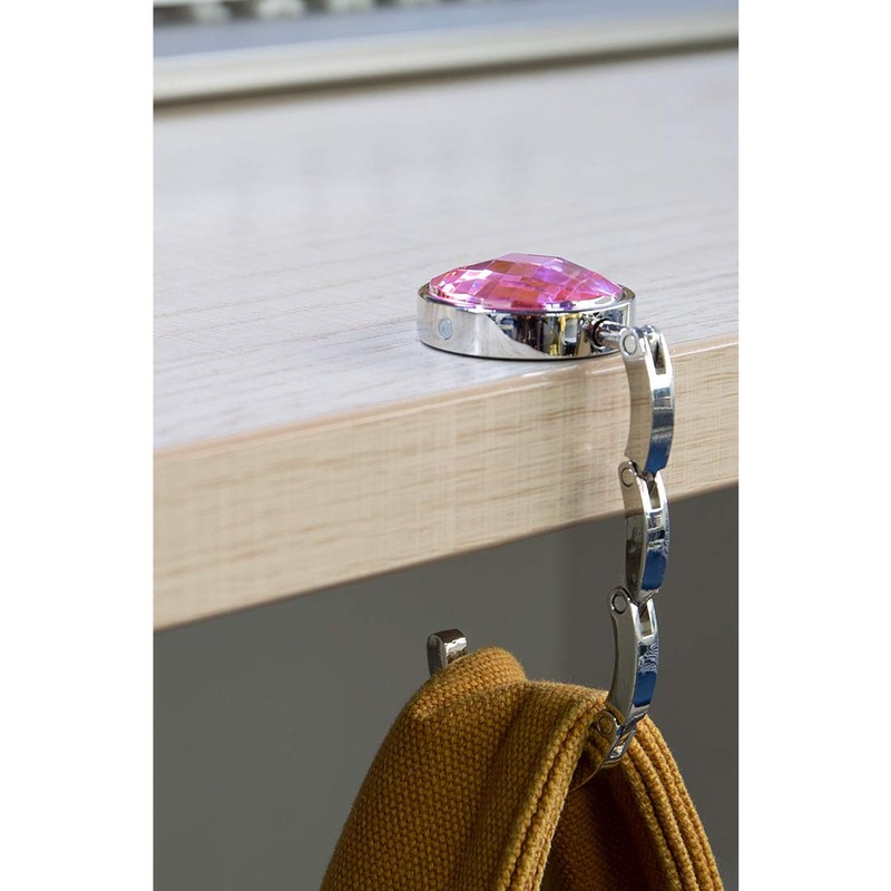 TANOSII Foldable Purse Hook Floding Handbag Hanger Rhinestone Bag Holder