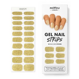 MOYOU LONDON Semi Cured Gel Nail Strips - 20 Pcs. Nail Wraps for Salon-Quality Manicure - Works with Any UV Nail Lamp - Easy to Apply, Trim, & Remove Gel Nail Stickers