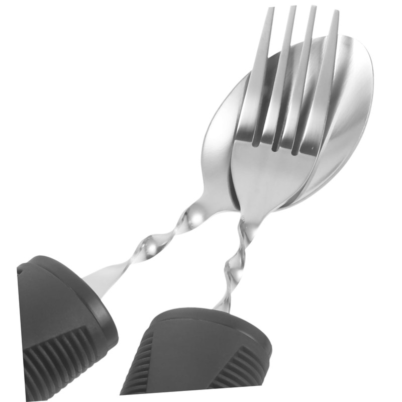 BIUDECO 1Set Elderly Adaptive Utensils Skid Fork Spoon for Trembling