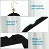 UNEED Black Velvet Hangers with Golden Hooks, 36 Pack -