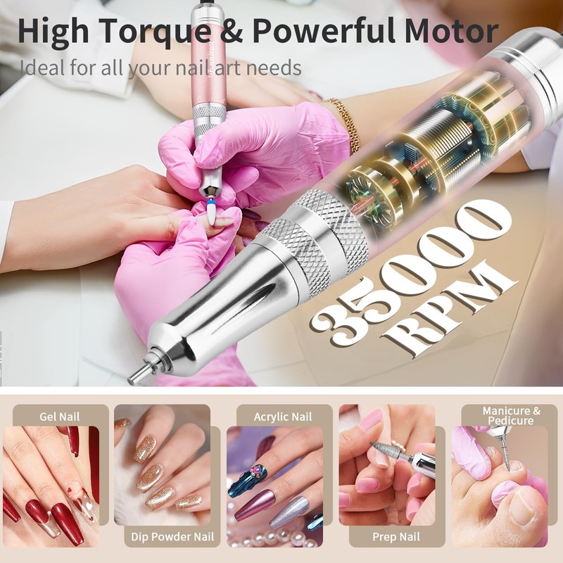 Enniewi Nail Cutter 35000RPM 028U4 Pink