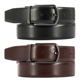 Reversible Leather Belts For Men Big and Tall 28"-75" Trim To Fit With Gift-Box