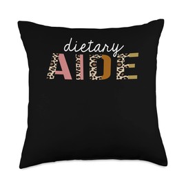 Cheetah Print Dietary Aide Team Apparel Dietary Aide Worker Nutrient Leopard Print Appreciation Throw Pillow, 18x18, Multicolor