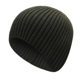 ZLYC Men Winter Knit Beanie Hat Warm Ribbed Fashion Daily Skull Cap(Solid Army Green),One Size