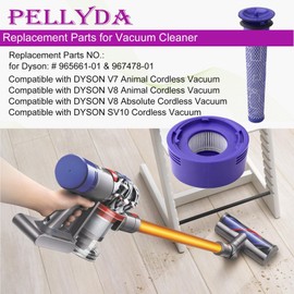 6 Pack upright Filter Replacement parts for Dyson V7, V8 Animal, V8 Absolute & SV10 Cordless Vacuum, Replaces Part NO.#965661-01 & 967478-01.