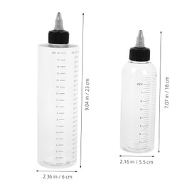 OATIPHO 4pcs Transparent Applicator Bottles with Measurement Marks Multi Functional Hair Dye and Beauty Product Squeeze Bottles for Kitchen Sauces and Condiments
