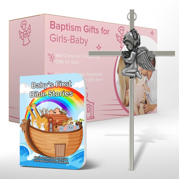 Imerance Baptism Gifts for Girl-Baby Wall Cross for Christening Gifts