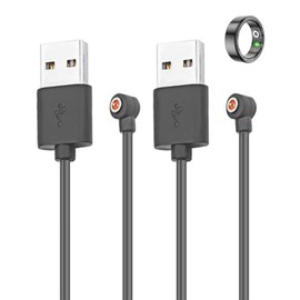 YAJOJO [2 Pack] Smart Ring Charger, Magnetic Universal Replacement Charger Fit Smart Ring / 3C Digital Products/Smart Hand Fitness Ring Watch,Round 4.0mm Smart Ring Safe Charging Charger