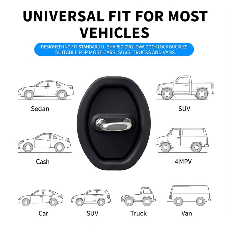 12pcs Universal Silicone Car Door Lock Cover - Protective Door