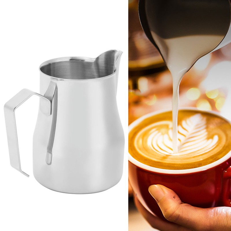 Stainless Steel Pointed Mouth Coffee Milk Frothing Cup Coffee Jug