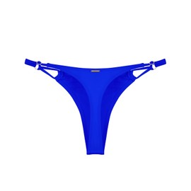RELLECIGA Women's Royal Blue Thong Bikini Bottoms Adjustable Low Rise Swimsuits Bottoms Size Small