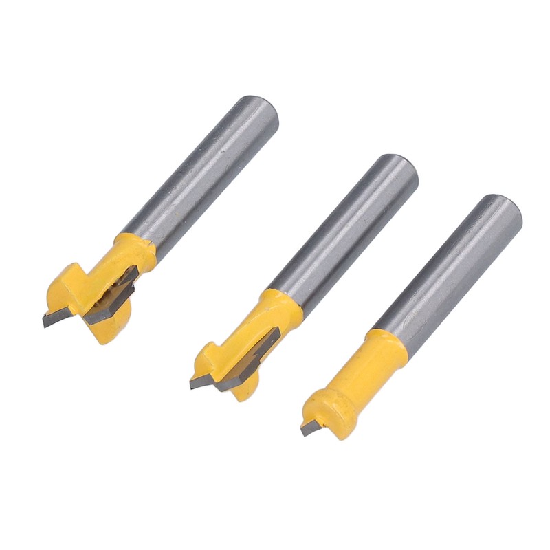 3Pcs Keyhole Router Bits Set 1/4in Shank T Slot Routers