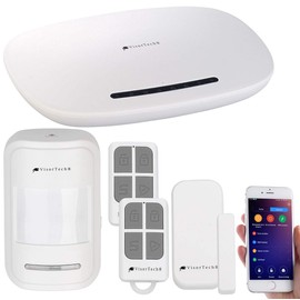 VisorTech Kabellose Alarmanlage: GSM-Alarmanlage mit Funk- & Handynetz-Anbindung, App für Android & iOS (Alarmanlage Handy, Alarmanlage Handy App, Überwachungskamera Set)
