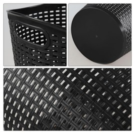Obstnny 6-Pack Plastic Laundry Hamper Storage Basket, 30 L Dirty Clothes Hamper, Black