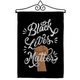 Black Lives Matter Stop Racism Garden Flag Set Wall Hanger Support Cause BLM Anti Revolution Movement Equality Social House Decoration Banner Small Yard Gift Double-Sided, 13"x 18.5", Thick Fabric