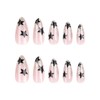 Glitter French Tip Press on Nails Medium Oval Fake Nails