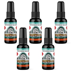 BluntPower (Caribbean Escape, 5 Pack) Concentrated Odor Eliminator and Diffuser Oil - Room Deodorizer, Odor Eliminator, and Smoke Eliminator Spray - Premium Oil Based Air Freshener & Odor Eliminator Spray
