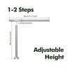 Hand Rails for Steps, 1-2 Step Stainless Steel 304 Single