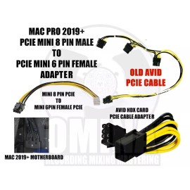 AVID HDX PCIE POWER CABLE ADAPTER MAC PRO 2019+ mini 8 pin to mini 6 pin female