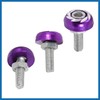 A ABSOPRO Purple Silver Tone License Plate Bolts Screws Car