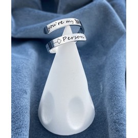 Vrycot You're my Person Adjustable Stainless Steel Silver Inspirational Opening Cute Hiphop Band…