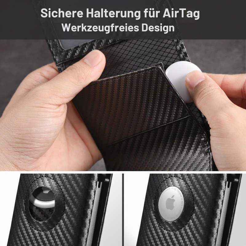 Airtag Men's Wallet - Airtag Wallet with RFID Protection, Slim
