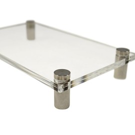 Acrylic Door Sign 12 x 21 cm with Gold Pins, Clear Cover, Office Sign for Writing Yourself, Information Sign for Wall Mounting