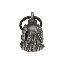 Motorcycle Bell with Hanger for Biker, Good Luck Biker Bells & Motorcycle Accessories, Keychain Luck Bell, 1-flag, Medium