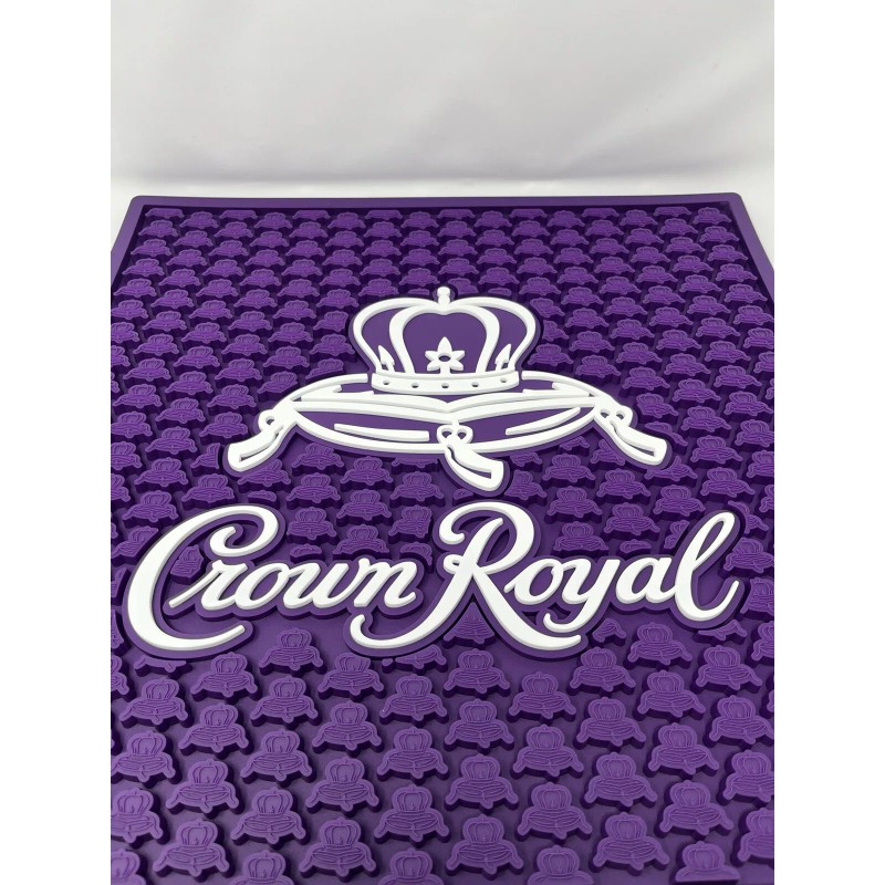 Crown Royal Bar Spill Mat Rubber purple white logo Large