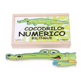 D. Imprehispanica Cocodrilo Numérico Bilingüe Rompecabezas Juego Didáctico
