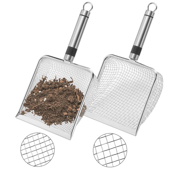 Adnee 2 Pcs Gardening Soil Sifter-Garden Sieve Sifter with Handle