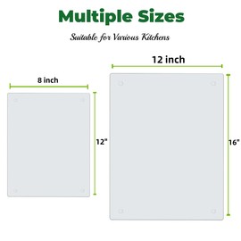 2 Pack Tempered Glass Cutting Board for Kitchen, Black Cutting Board for Countertop, Dishwasher Safe, Scratch Resistant, Heat Resistant, Shatter Resistant (16"x12" & 12"x8"Black)
