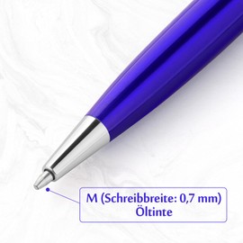 Hengsong Ballpoint Pen High Quality, Pack of 10 Rotating Ballpoint Pens Ergonomic Metal Set, Ergonomic Retractable Ballpoint Pen for Office, School and Business, Blue Ink