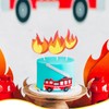 Decoración para tartas de coche de bomberos, decoración para tartas