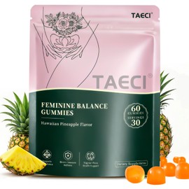 Taeci Premium Feminine Balance Gummies for Women – pH & Immune Support with Probiotics – Hawaiian Pineapple Flavor – Vegan, Gluten-Free Supplement – 60 Gummies (30 Servings)