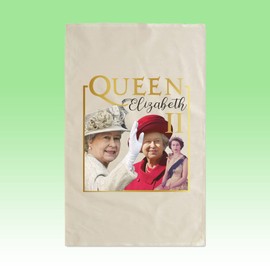 SmartyPants Queen's Platinum Jubilee Elizabeth II Tea Towel - British Royal Her Majesty 70 Years Anniversary 2022 Commemorative Souvenir Home Accessories Gift Present (Natural Prime)