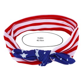 LUX ACCESSORIES July 4th American Flag Print Inspired Red Blue White Bandana Fashion Headband