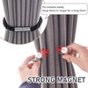 Ewolee Magnetic Curtain Tiebacks, 2 Pack Decorative Curtain Holdbacks Window