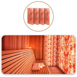 Himalayan Salt Tiles 8x4x1 - Pack of 10 with Salt Glue | Versatile Himalayan Salt Bricks for Sauna, Spa, Dry Aging, and Elegant Home Decor